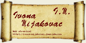Ivona Mijakovac vizit kartica